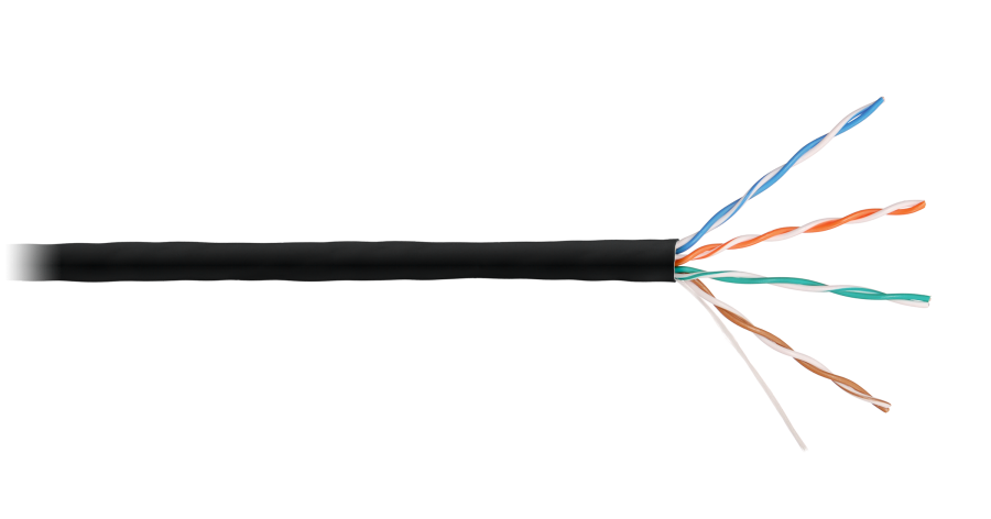 Кабель U/UTP 4 пары, Кат. 6 (Класс E), тест по ISO/IEC, 250МГц, одножильный, BC (чистая медь) 305м. (4140C-BK)