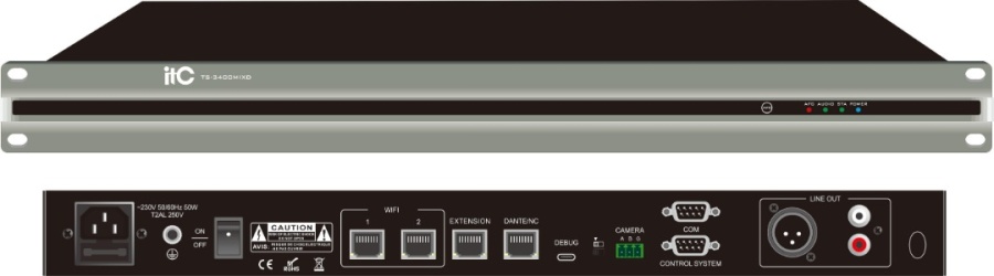 TS-3400MIXD звуковой процессор, подавитель АОС с интерфейсом Dante