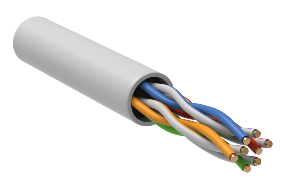 BC1-C5E04-128-305-G: Кабель витая пара U/UTP, Кат. 5e, внутренний, одножильный, LSZH, длина 305 м, диаметр 5.1 мм