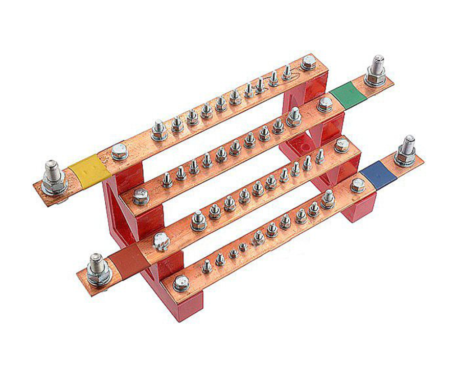 Cabeus CGB-БШ4-3.25-11 Блок медных шин 3х25 мм 4 полюса по 11 присоединений, ширина 395 мм, 400 А