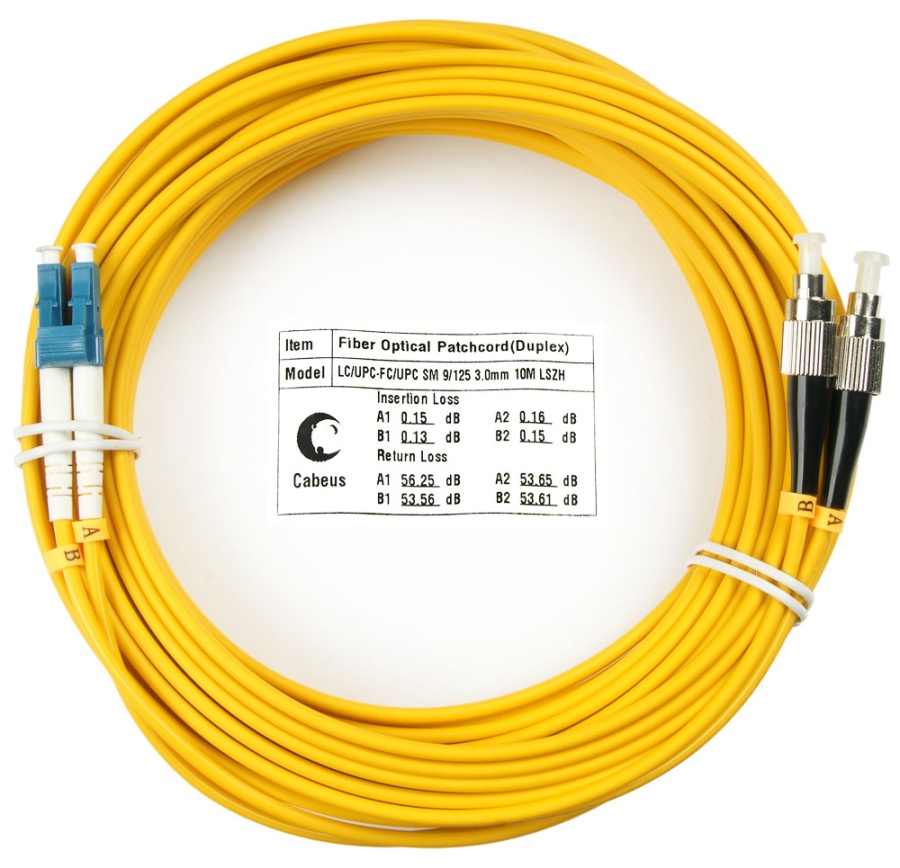 Cabeus FOP(d)-9-LC-FC-10m Шнур оптический duplex LC-FC 9/125 sm 10м LSZH