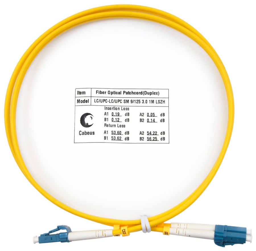 Cabeus FOP(d)-9-LC-LC-1m Шнур оптический duplex LC-LC 9/125 sm 1м LSZH