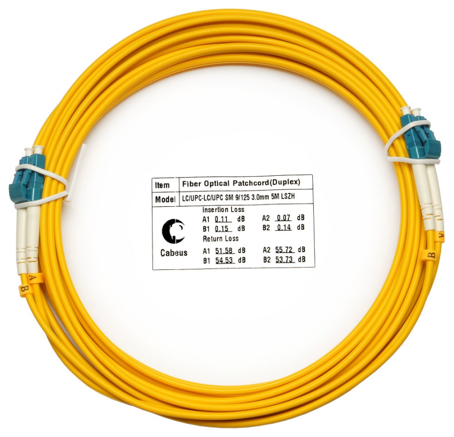 Cabeus FOP(d)-9-LC-LC-5m Шнур оптический duplex LC-LC 9/125 sm 5м LSZH