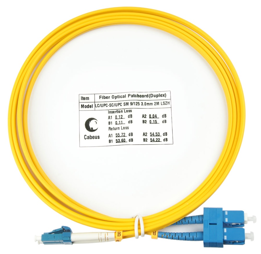 Cabeus FOP(d)-9-LC-SC-2m Шнур оптический duplex LC-SC 9/125 sm 2м LSZH