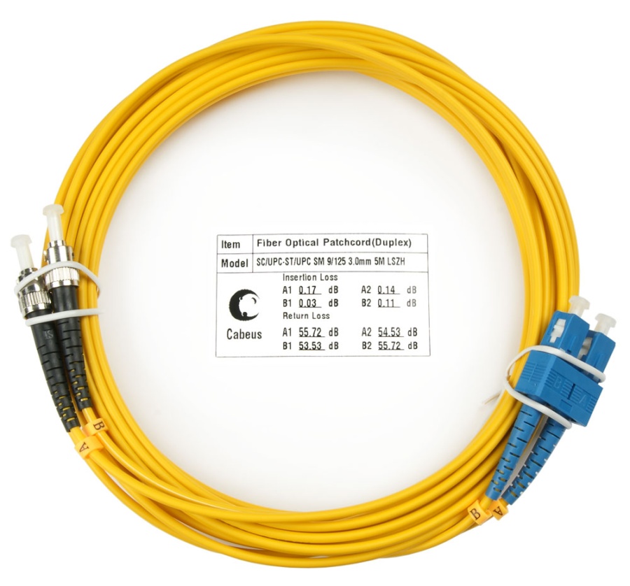 Cabeus FOP(d)-9-SC-ST-1,5m Шнур оптический duplex SC-ST 9/125 sm 1,5м LSZH