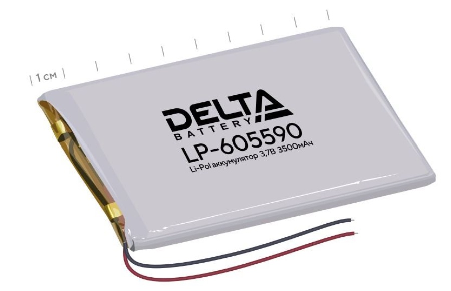 Литий-полимерный аккумулятор Delta LP-605590 призматический с защитой от перезаряда 3.7 В / 3500 мАч