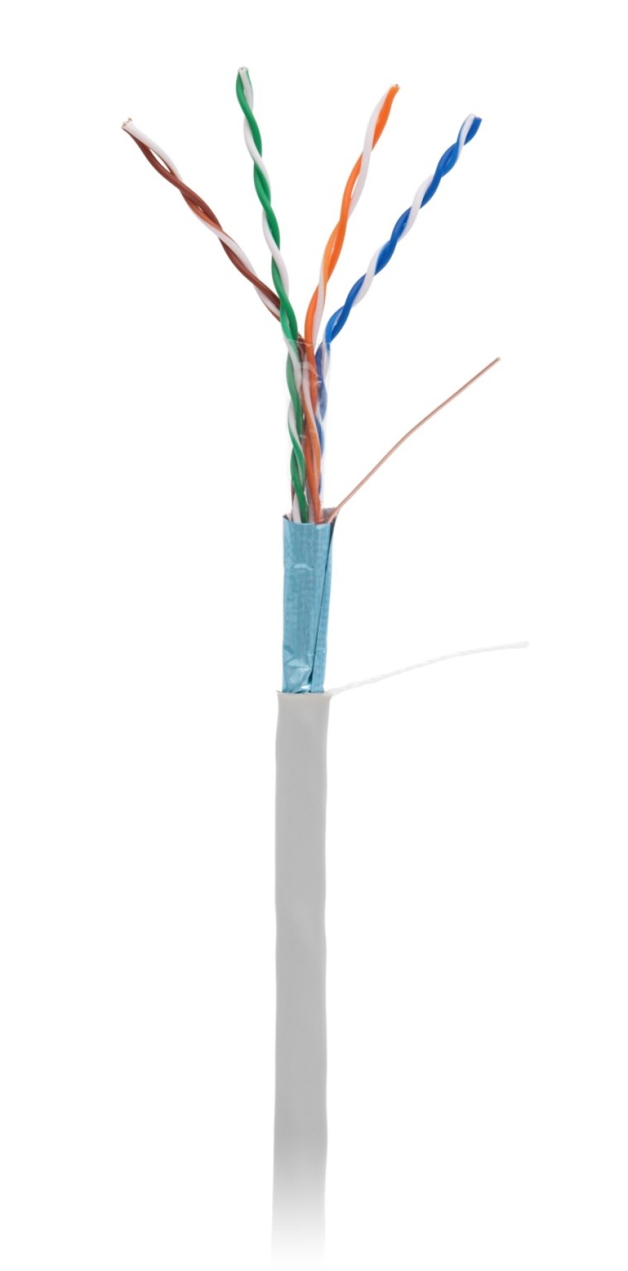 F/UTP 4pair, Cat5e, In, PVC (EC-UF004-5E-PVC-GY): Кабель медный F/UTP, cat 5e, 4 пары, экранированный, для внутренней прокладки