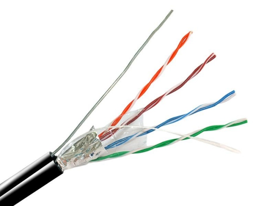 F/UTP 4pair, Cat5e, Out, PE (TWT-5EFTP-OUT-TR) - Кабель TWT FTP, категория 5e, для внешней прокладки, с тросом