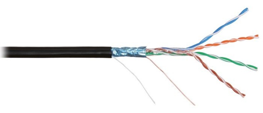 F/UTP 4pair, Cat5e, Solid, Out, PE (2700B-BK) - Кабель витая пара F/UTP Cat5e, внешний, PE