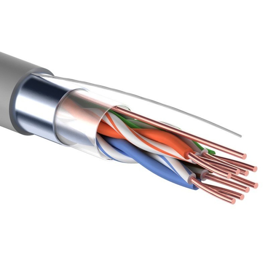 F/UTP 4PR 24AWG, CAT5e, 305м. PROconnect (01-0152): Экранированный кабель Cat5e для внутренней прокладки с 4 парами, 24AWG и внешней изоляцией из ПВХ