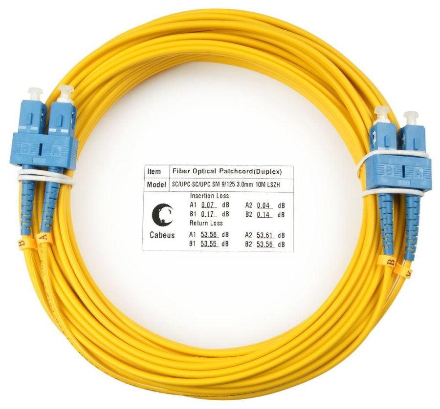 Патч-корд оптический FOP(d)-9-SC-SC-15m (8375c) - Шнур оптический duplex SC-SC 9/125 sm 15м LSZH