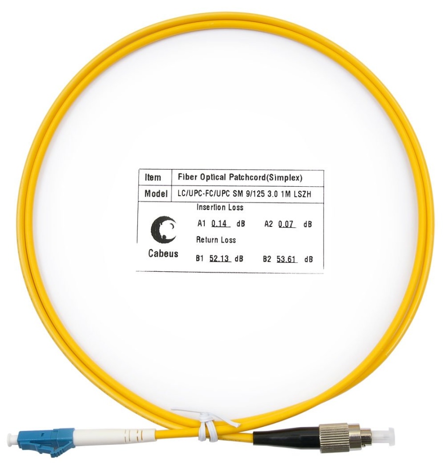 Патч-корд оптический FOP(s)-9-LC-FC-2m (7512c) - Шнур оптический simplex LC-FC 9/125 sm 2м LSZH