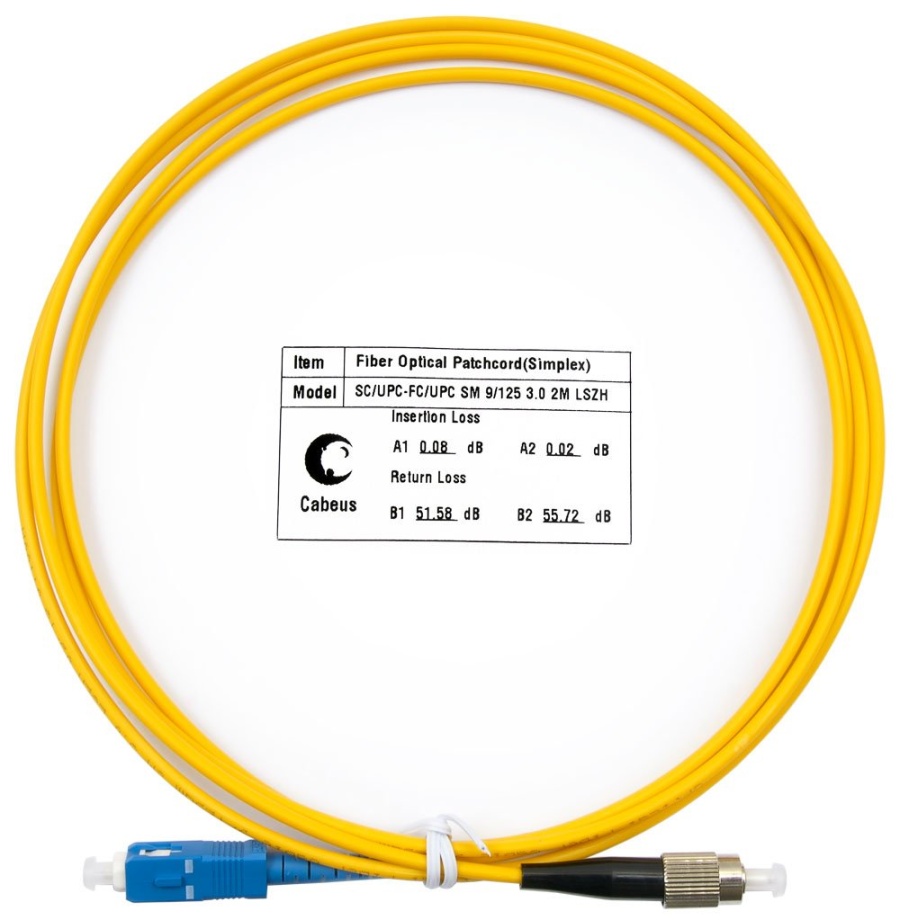 Патч-корд оптический FOP(s)-9-SC-FC-3m (7382c) - Шнур оптический simplex SC-FC 9/125 sm 3м LSZH