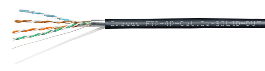 FTP-4P-Cat.5e-SOLID-OUT-LSZH-UV (7176c) - Кабель витая пара F/UTP, категория 5e, одножильный, LSZH-UV