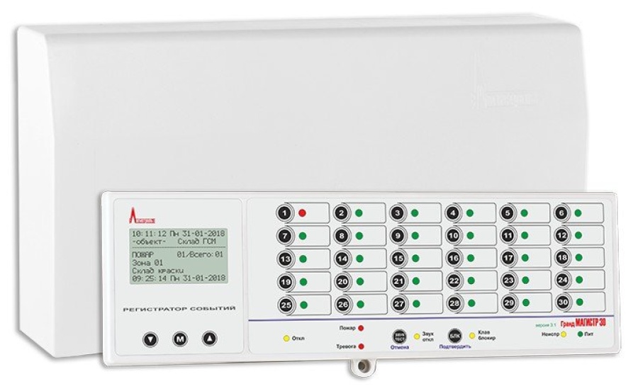 Прибор приемно-контрольный охранно-пожарный Гранд Магистр 30 версия 3.1 (12В, без встроенного РИП)