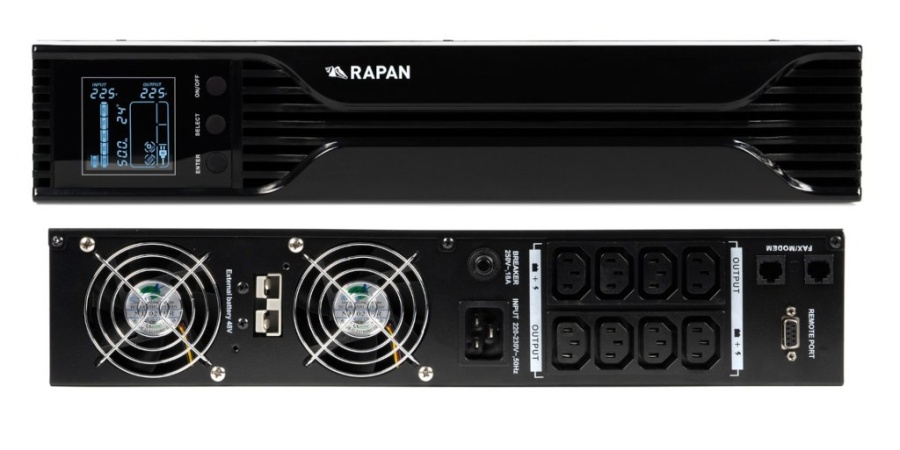 Источник питания UPS (220В) RAPAN-UPS 2000 RACK+4x9Ah (8959)