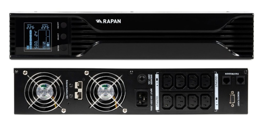 Источник питания UPS (220В) RAPAN-UPS 3000 RACK+4x9Ah (8960)