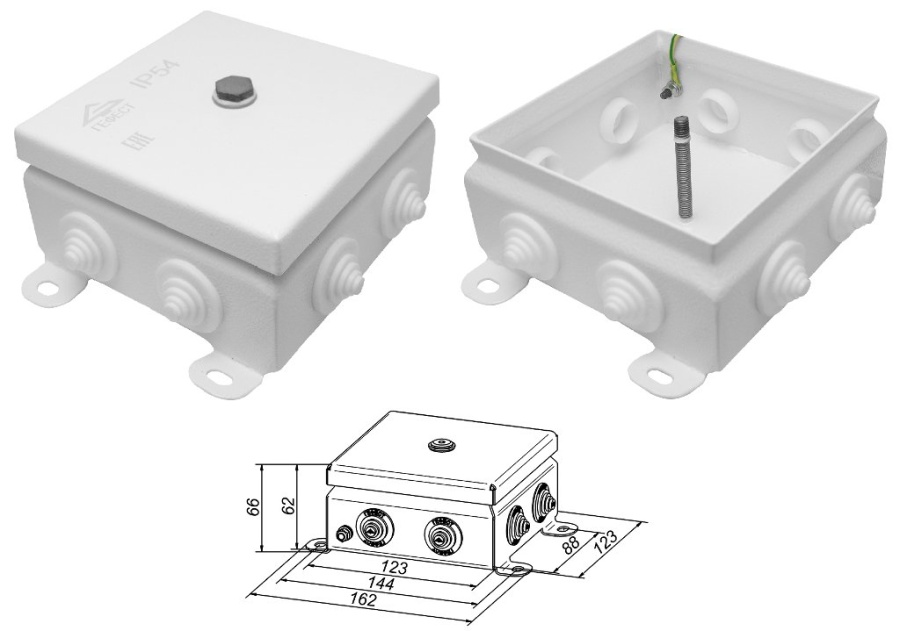 Коробка монтажная КМ IP55-1212