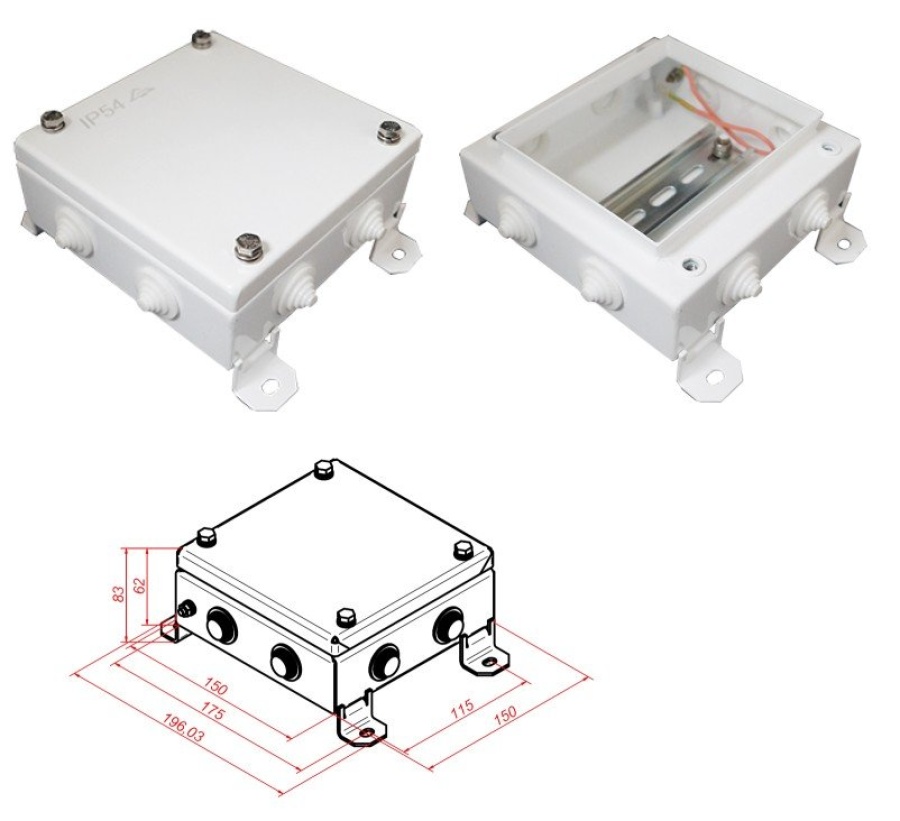 Коробка монтажная КМ IP55-1515, 8 вводов