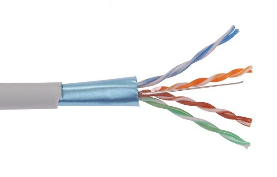 LC1-C5E04-311 - ITK Кабель связи витая пара F/UTP, Кат. 5E 4x2х24AWG solid, PVC, бухта 305м, серый