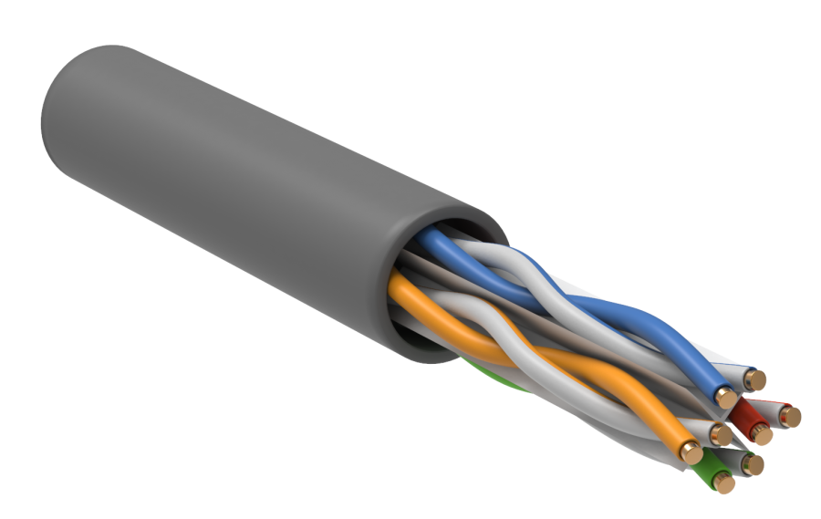 Кабель витая пара U/UTP, Кат. 6, 4х2х0.57мм, 23AWG, внутренний, одножильный,LSZH нг(A)-HF, внешний диаметр кабеля 6.5 мм (LC1-C604-121)