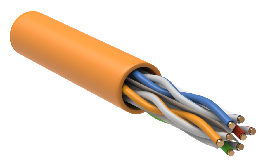 Кабель витая пара U/UTP, Кат. 6, 4х2х0.57мм, 23AWG, внутренний, одножильный, LSZH нг(A)-HF, внешний диаметр кабеля 7.5 мм (LC1-C604-127)