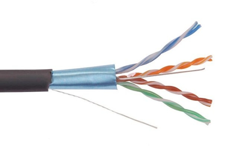 LC3-C5E04-339 - ITK Кабель витая пара F/UTP, Кат. 5E 4х2х24AWG solid, 0.51мм, LDPE, бухта 305м, черный