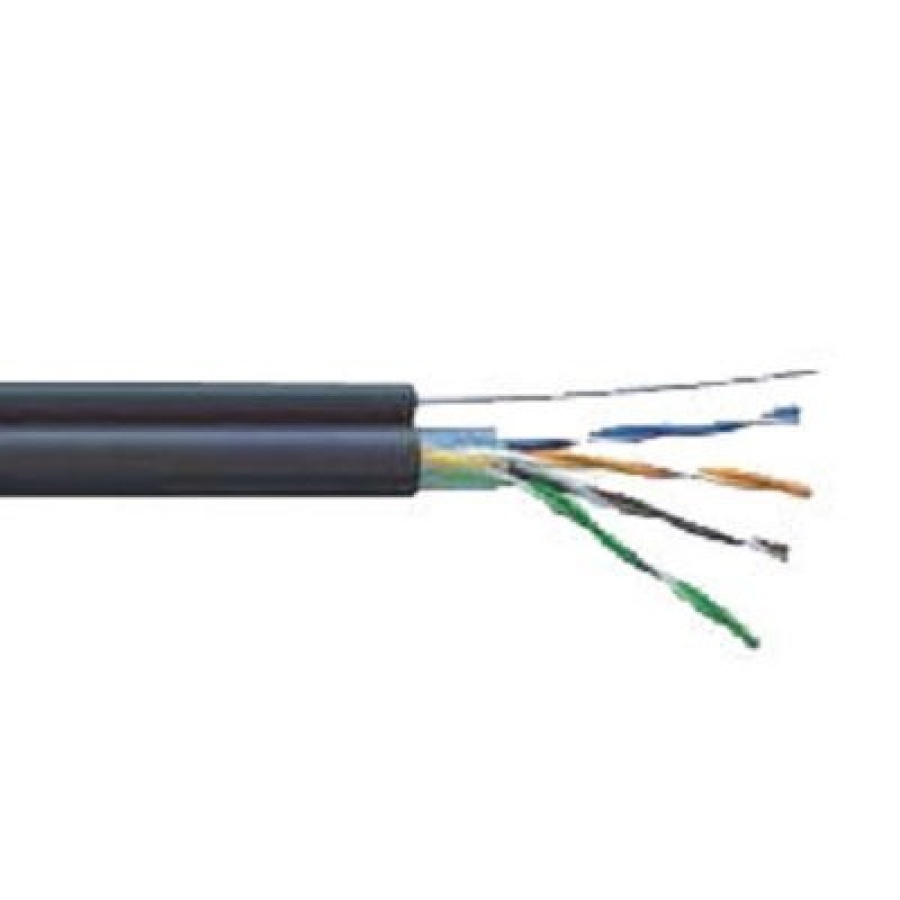 LC3-C5E04-359 - ITK Кабель F/UTP Кат. 5E 4х2х24AWG, LDPE трос 1,2мм, бухта 305м черный