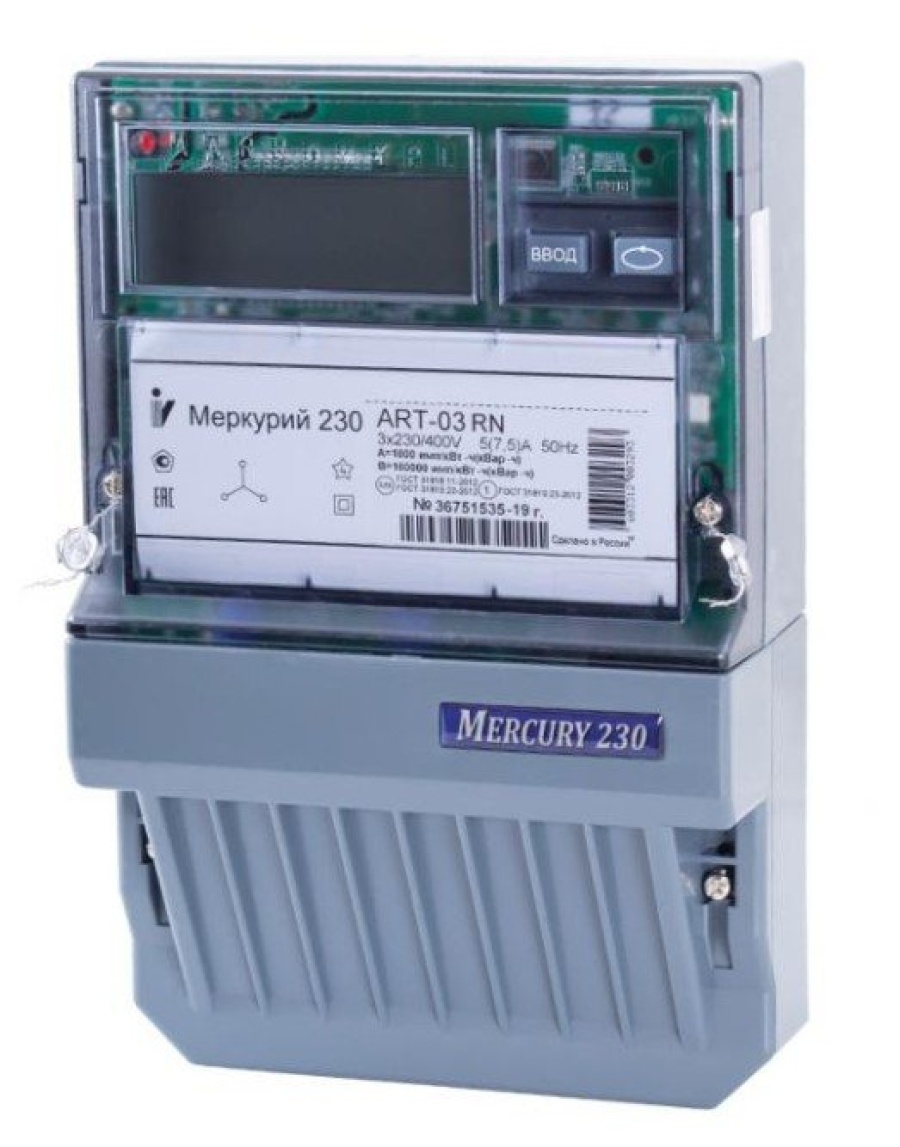 Меркурий 230 ART-01 PQRSIN 3ф 5-60А 1.0/2.0 класс точности, многотарифный (М0000051910) - Счетчик электроэнергии