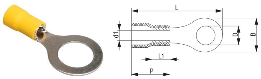 Кабельный наконечник Наконечник НКИ5.5-6 кольцо 4-6мм (100шт) (UNL20-006-6-6)