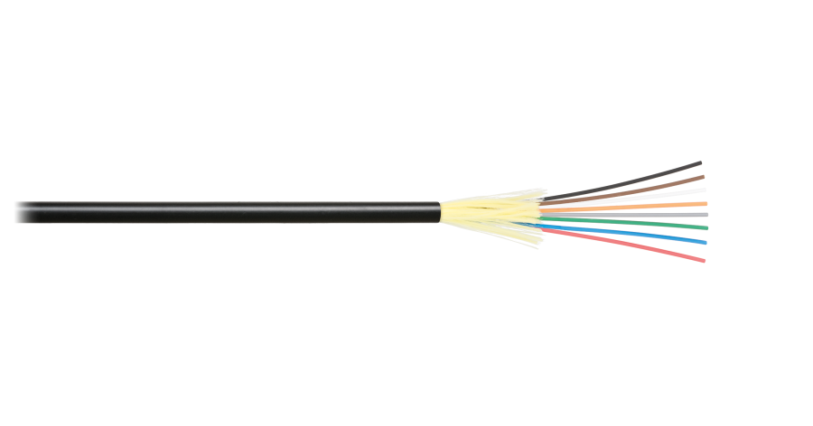 Кабель волоконно-оптический NKL-F-008M2I-00C-BK 8 волокон, многомодовый 50/125мкм, стандарта OM2, внутренний/внешний, распределительный, с плотным буфером, LSZH -40C нг(A)-HFLTx, черный