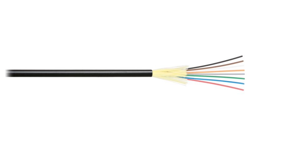 Кабель волоконно-оптический NKL-F-012M3I-00C-BK 12 волокон, многомодовый 50/125мкм, стандарта OM3, внутренний/внешний, распределительный, с плотным буфером, LSZH -40C нг(A)-HFLTx, черный