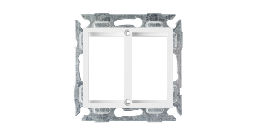 NMC-PV2MH-WW - Адаптерная панель на 2 вставки формата Mosaic 22,5x45мм, с подрамником, белая