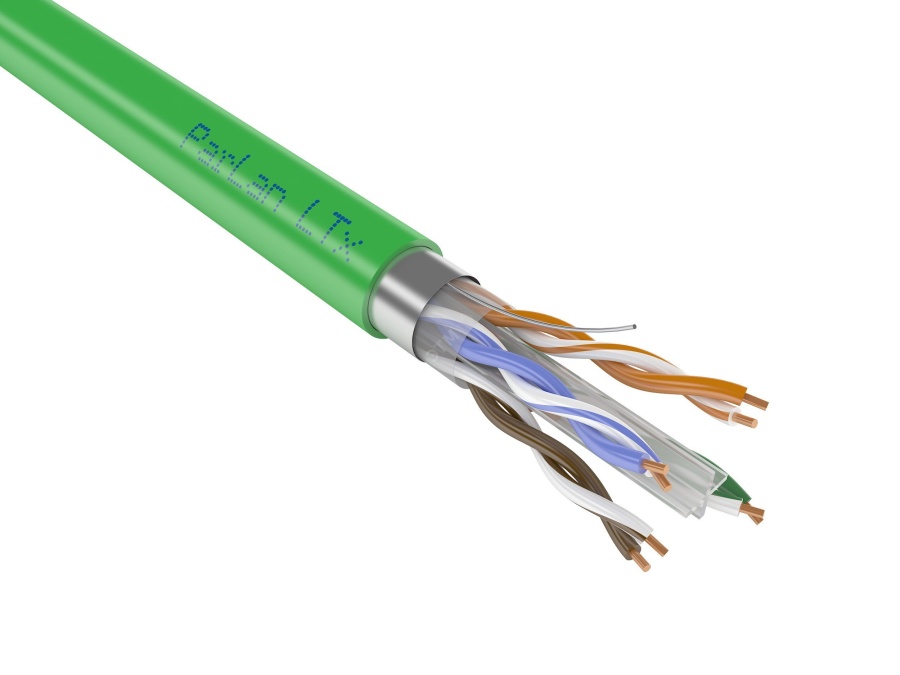 ParLan F/UTP Cat6 PVCLS нг(А)-LSLTx 4х2х0,57 - Витая Пара с Общим Экраном из Алюмополимерной Ленты, Зеленый Цвет