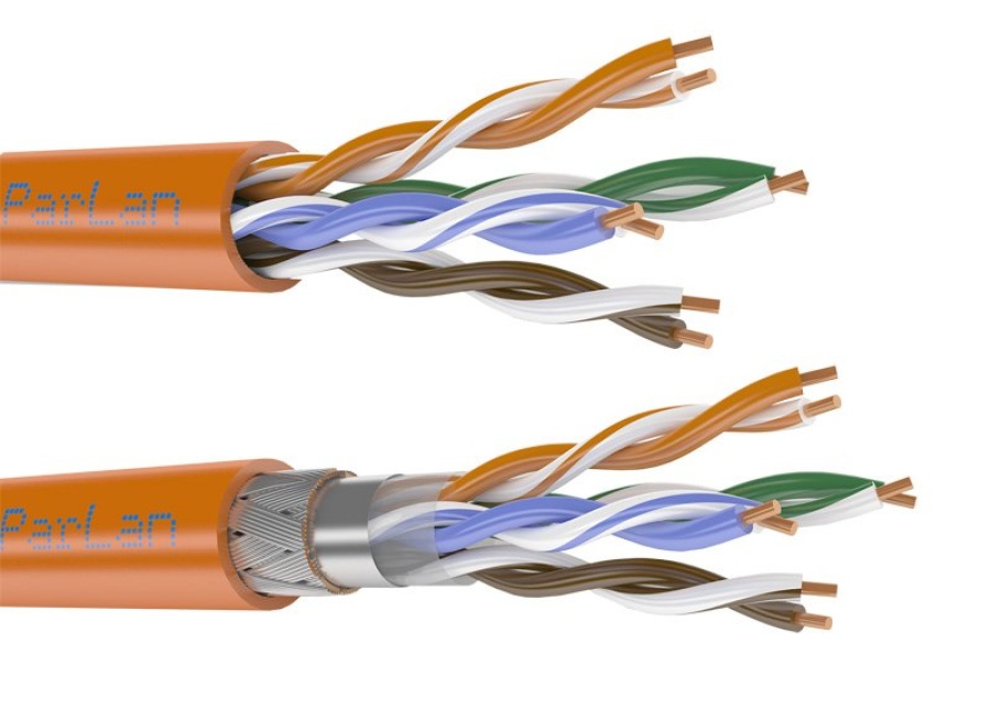 ParLan S/FTP Cat6A 4x2x0,57 ZH нг(А)-HF: Пары с медными жилами, изоляция из сплошного полиэтилена, с сепаратором, оранжевый