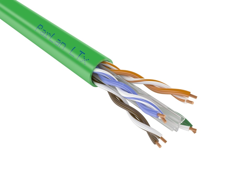 Кабель витая пара U/UTP, Cat6, 4х2х0,57, диаметр по изоляции 1.03 мм (ParLan U/UTP Cat6 PVCLS нг(А)-LSLTx 4х2х0,57)