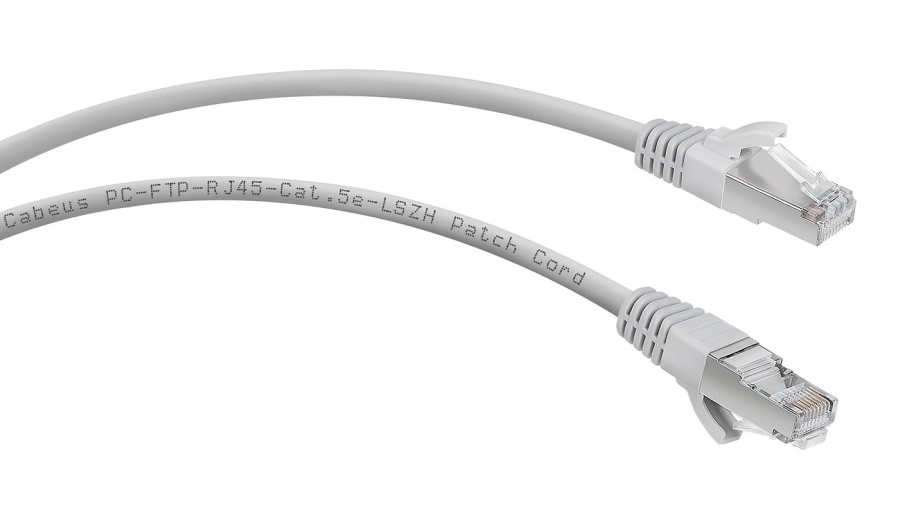 Патч-корд медный PC-FTP-RJ45-Cat.5e-1.5m-LSZH (8871c) - Коммутационный шнур F/UTP, категория 5е, 2xRJ45/8p8c, экранированный, серый, LSZH, 1.5м.