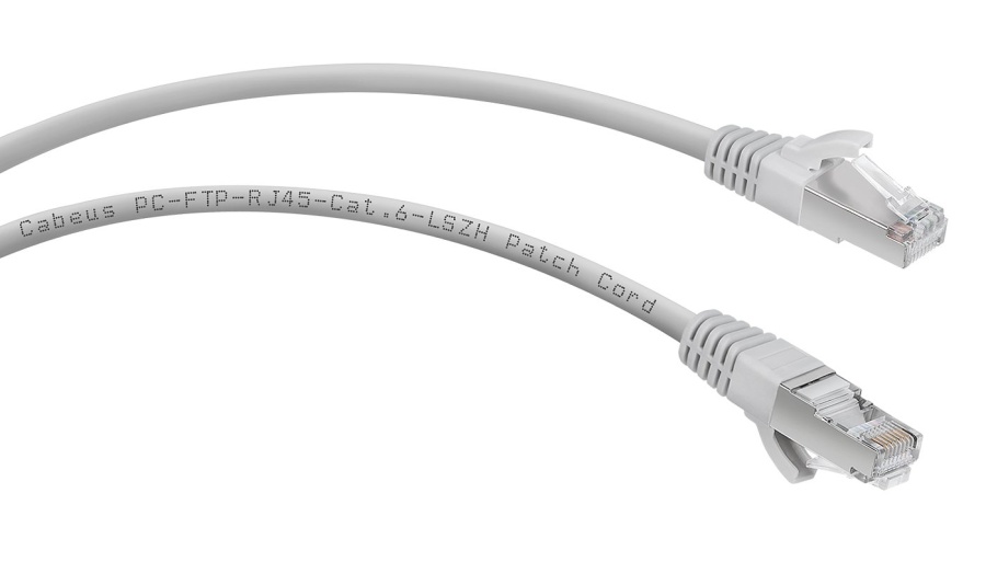 Патч-корд медный PC-FTP-RJ45-Cat.6-0.5m-LSZH (7907c) - Коммутационный шнур F/UTP, категория 6, 2xRJ45/8p8c, экранированный, серый, LSZH, 0.5м