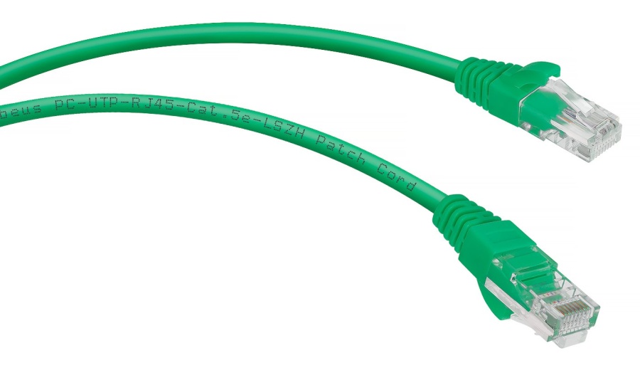 Патч-корд медный PC-UTP-RJ45-Cat.5e-1.5m-GN-LSZH (9506c) - Коммутационный шнур U/UTP, категория 5е, 2xRJ45/8p8c, неэкранированный, зеленый, LSZH, 1.5м