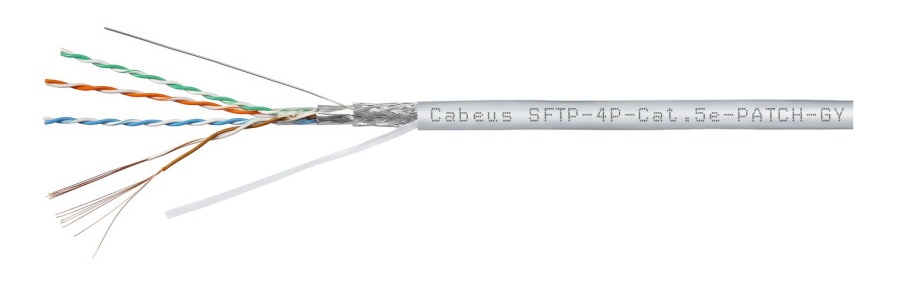 SFTP-4P-Cat.5e-PATCH-GY (7260c) - Кабель витой пары S/FTP категории 5е для внутренней прокладки (Многожильный, серый)