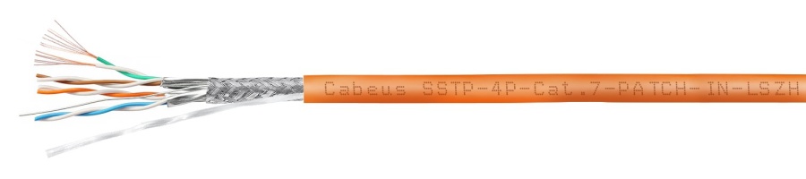 SSTP-4P-Cat.7-PATCH-IN-LSZH (7638c) - Кабель витая пара S/FTP, категория 7, 4х2х(7х0.16), экранированный, для внутренней прокладки, LSZH