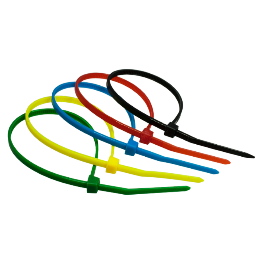 Стяжка нейлоновая 4,8х300мм 5 цветов (100шт), 06-1017