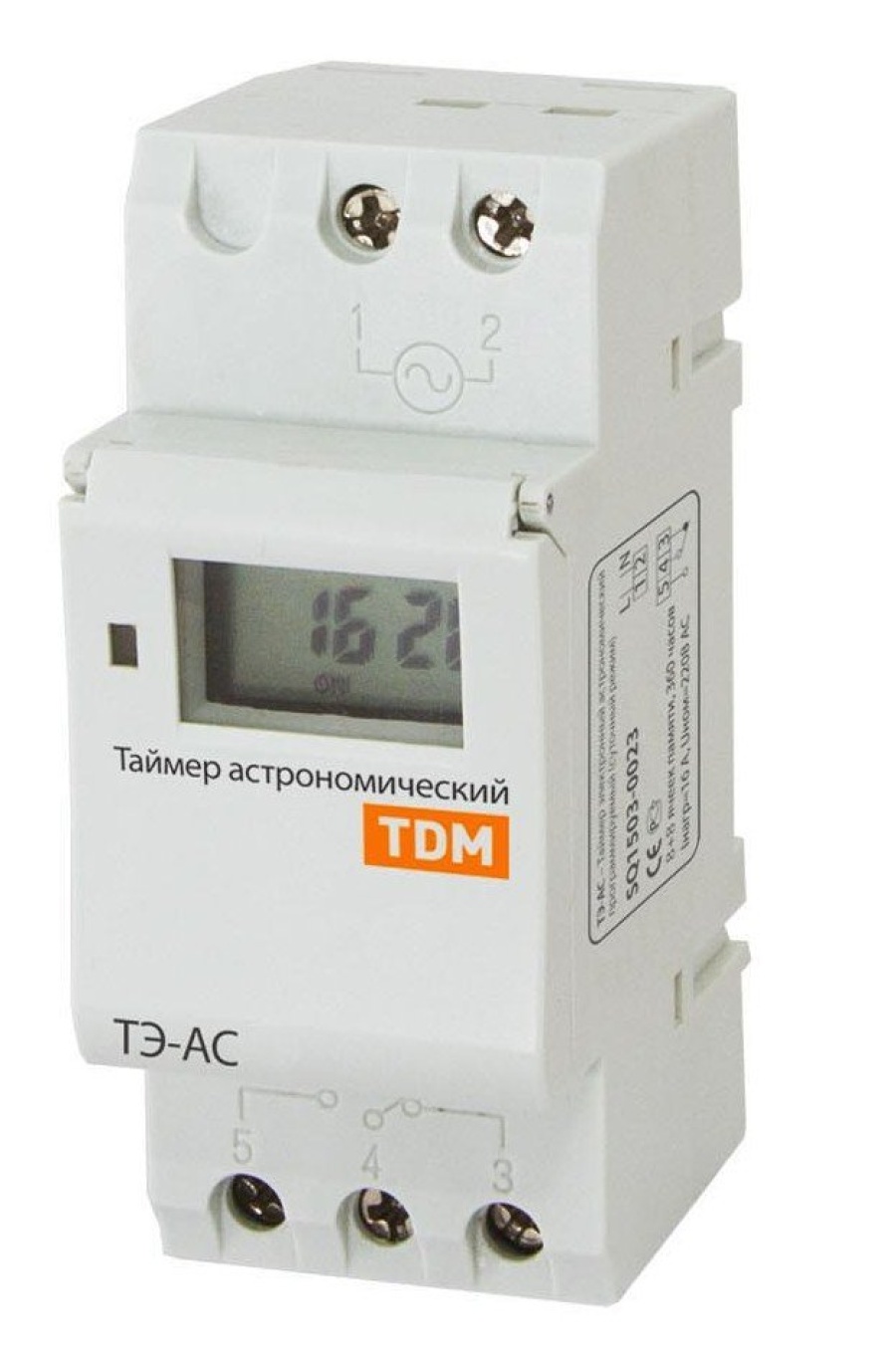 Таймер ТЭ-АС-1мин/24ч-8on/off-16А-DIN (астрономический) TDM (SQ1503-0023)