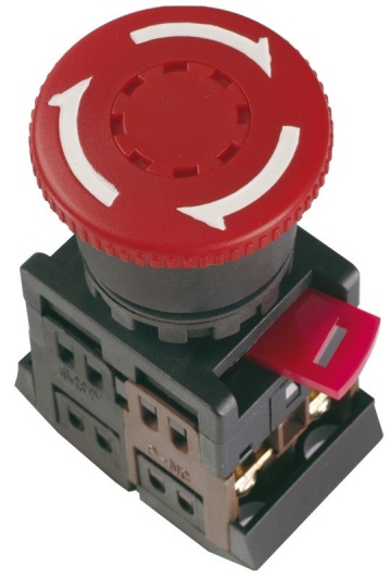 Кнопка AE-22 ""Грибок"" с фиксацией красн. D=22мм (BBG10-AE-K04) - Кнопка красная с фиксацией без подсветки