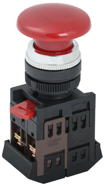 Кнопка AEА-22 "Грибок" красный D=22 мм (BBG30-AEA-K04) - Кнопка