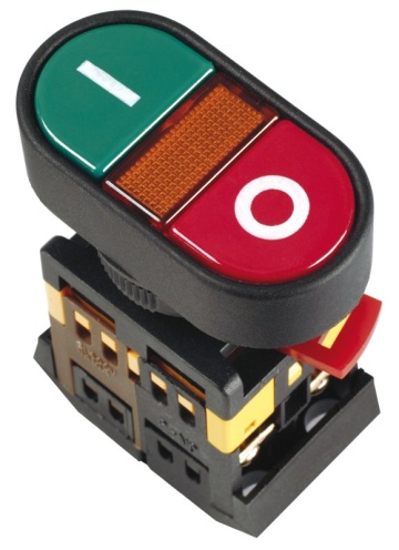 Кнопка APВВ-22N "I-O" D=22 мм, неон 1з+1р (BBD10-APBB-K51) - Кнопка с фиксацией с подсветкой