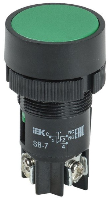 Кнопка SВ-7 "Пуск" зеленая D=22 мм (BBT40-SB7-K06) - Кнопка