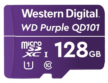 MicroSDHC 128ГБ, Class 10 UHS 1 (WDD128G1P0C) - Карта памяти WD Purple SC QD101 Ultra Endurance
