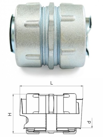 Муфта соединительная для металлорукава МСМ-15 (zeta40810) - Муфта соединительная для металлорукава