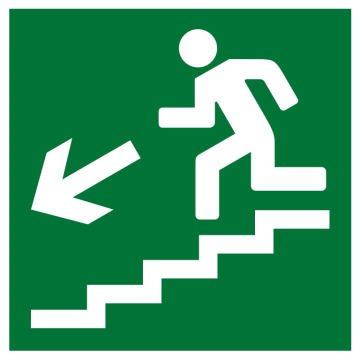 Плёнка (Е-14) направление к эвакуационному выходу по лестнице вниз (налево) (200х200) - Пленка